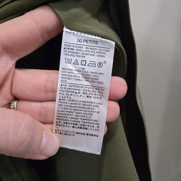 Banana Republic• NWT Olive Cutout Midi Slip Dress with Front Keyhole. Sz 00P - Picture 7 of 9